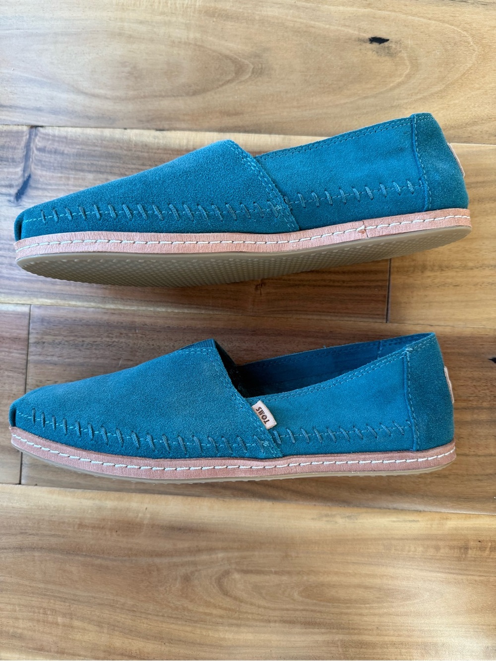 Toms Teal Suede Women’s Slip-On Loafers